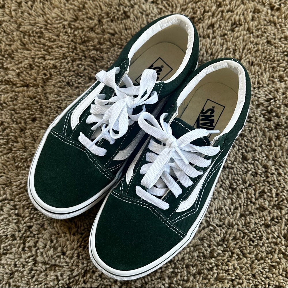 Vans old skool Kids Green Sneakers size 3 - Picture 2 of 10